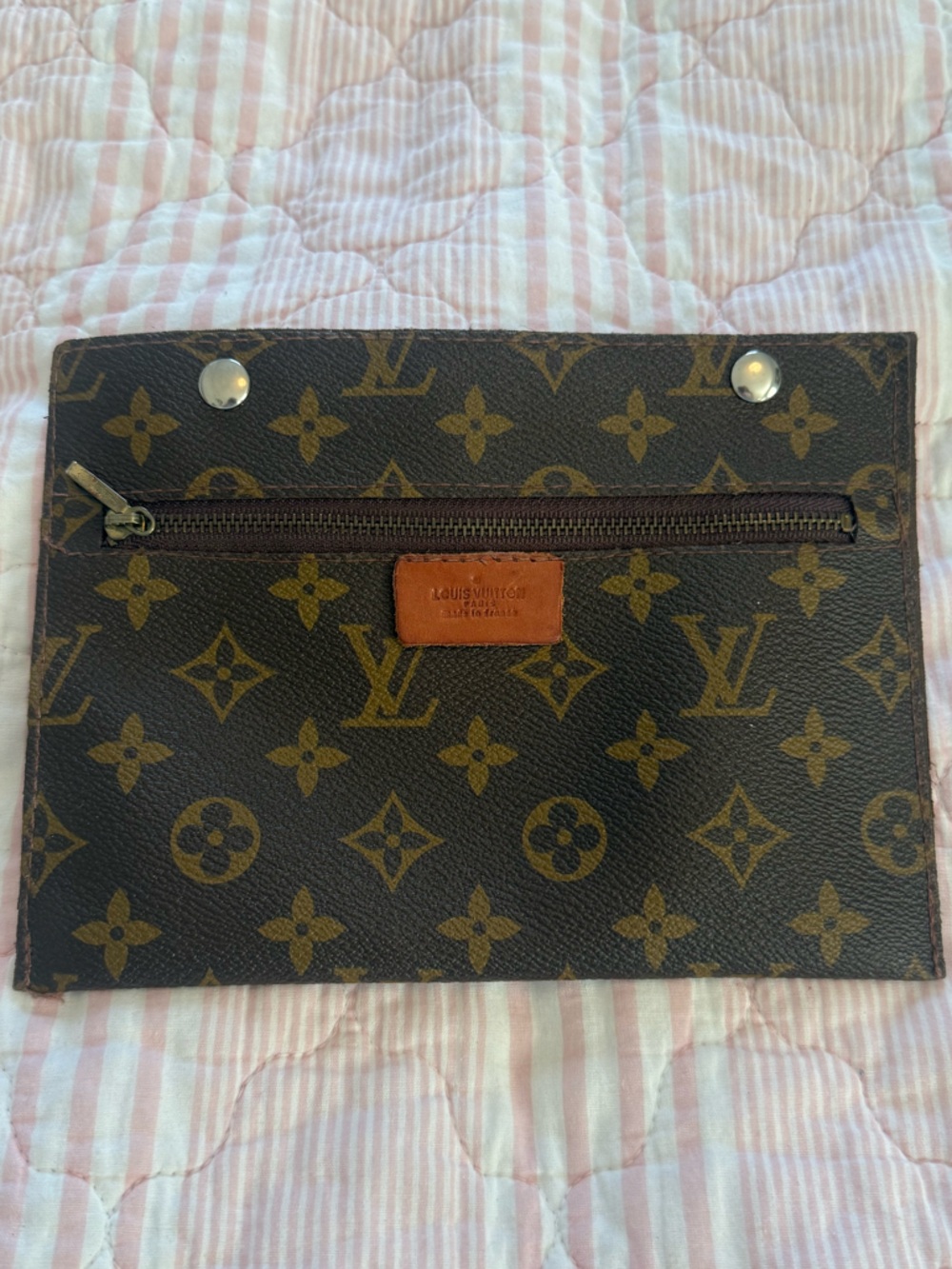 Louis Vuitton Brown Monogram Canvas Coin Pouch For inside of bag with Zipper